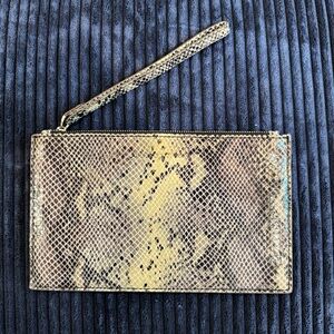Aimee Kestenberg leather python print wristlet